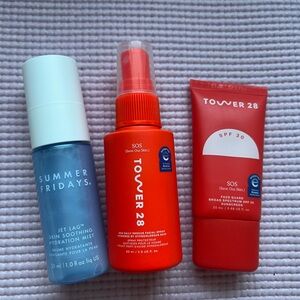 Tower 28 Red SPF Spray and Tube Sunscreen Set with Blue Hydrating Mist